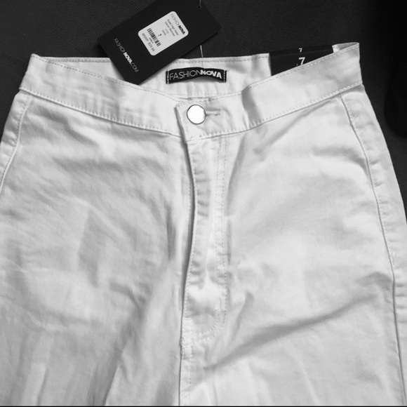 High Waist Skinny Jeans White - 7 - Picture 2 of 4